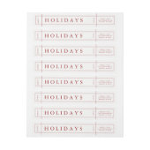 カスタマイズ可能でモダンなクリスマスの封筒のラベル-赤 ラップアラウンドラベル (シート)