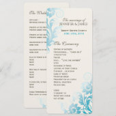 カスタマイズ可能で上品でグラデーションなティール（緑がかった色）の結婚式プログラム プログラム (正面/裏面)