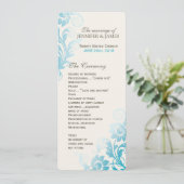 カスタマイズ可能で上品でグラデーションなティール（緑がかった色）の結婚式プログラム プログラム (スタンド正面)