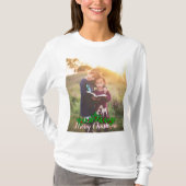 カスタマイズ可能で大きい写真および文字のメリークリスマス Tシャツ (正面)