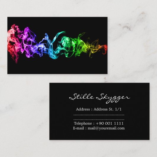 カスタマイズ可能で明るくカラフルな抽象美術 名刺 (正面/裏面)