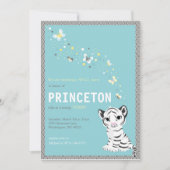 カスタマイズ可能で白いトラの誕生日の招待状 招待状 (正面)