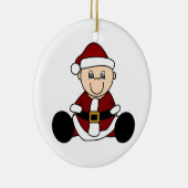 カスタマイズ可能で白いベビーのサンタのクリスマスのオーナメント セラミックオーナメント (右)