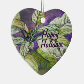 カスタマイズ可能で白いポインセチアのオーナメント セラミックオーナメント (右)