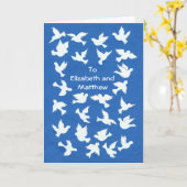 カスタマイズ可能で白い鳩の過ぎ越しの祝いの挨拶状 カード (黄色い花)