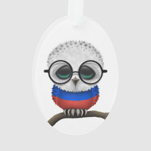 カスタマイズ可能で真面目でロシアのなベビーのフクロウの上品 オーナメント