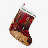 カスタマイズ可能で眠いコーギー スモールクリスマスストッキング (正面 (吊り時))