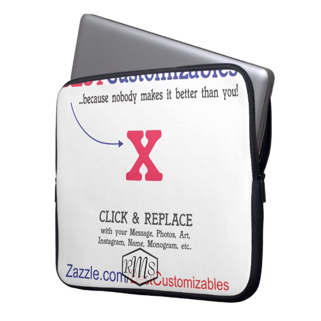 カスタマイズ可能で空白のなギフトのテンプレート ラップトップスリーブ (正面左)