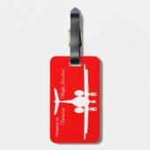 カスタマイズ可能で赤い飛行機の荷物のアイデンティティのラベル ラゲッジタグ (裏面縦)