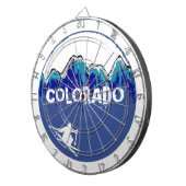 カスタマイズ可能で青いスキーヤーのコロラド州のテーマの投げ矢板 ダーツボード (正面右)