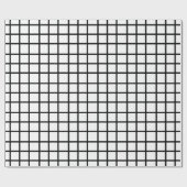 カスタマイズ可能で黒く及び白い格子図形のギフト用包装紙 ラッピングペーパー (フラット)