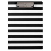 カスタマイズ可能で黒く及び白くストライプのなクリップボード クリップボード (正面)