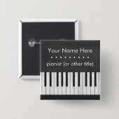 カスタマイズ可能で、エレガントで、モダンな黒板のキーボード 缶バッジ (正面&裏面)