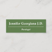 カスタマイズ可能で、ミニマルなパラリーガルの名刺 スキニー名刺 (正面)