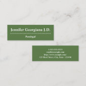 カスタマイズ可能で、ミニマルなパラリーガルの名刺 スキニー名刺 (正面/裏面)