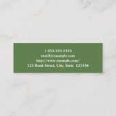 カスタマイズ可能で、ミニマルなパラリーガルの名刺 スキニー名刺 (裏面)