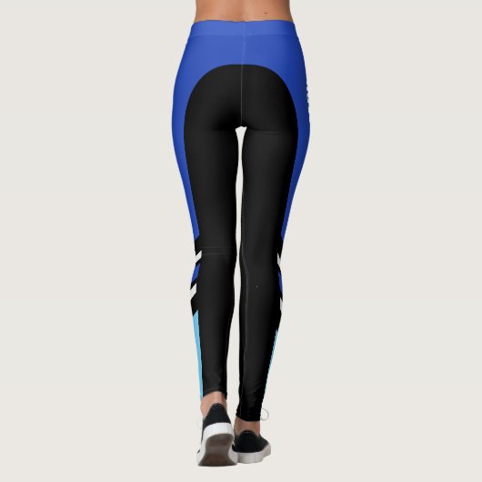 "カスタマイズ可能なあなたの文字"側面のストライプなレギンスを加えて下さい レギンス (裏面)