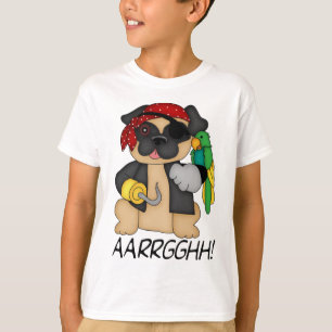 カスタマイズ可能なおしゃべりのPug海賊Tees Tシャツ