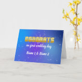 カスタマイズ可能なおめでとうの明るいライト カード (黄色い花)