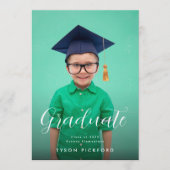 カスタマイズ可能なおめでとう初等写真科 案内状 (正面)