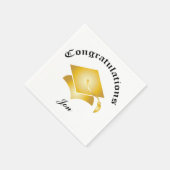 カスタマイズ可能なおめでとう卒業ナプキン – 金ゴールド スタンダードカクテルナプキン (角)
