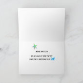 カスタマイズ可能なおもしろいスター21st誕生日グリーティングカード カード (内部)