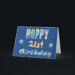 カスタマイズ可能なおもしろいスター21st誕生日グリーティングカード カード<br><div class="desc">任意の年齢に変更おもしろいのスターと渦巻き友人、家族、同僚のための誕生日カード。必ずスマイルを！よりカスタマイズ可能な誕生日カードを見るには、クリック下のZiggletsストアのリンクをクリックして。</div>