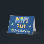 カスタマイズ可能なおもしろいスター21st誕生日グリーティングカード カード<br><div class="desc">任意の年齢に変更おもしろいのスターと渦巻き友人、家族、同僚のための誕生日カード。必ずスマイルを！よりカスタマイズ可能な誕生日カードを見るには、クリック下のZiggletsストアのリンクをクリックして。</div>