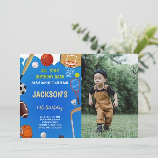 カスタマイズ可能なおもしろいパーティの招待状 子供へ 招待状 (スタンド正面)