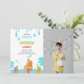 カスタマイズ可能なおもしろいパーティの招待状 子供へ 招待状 (スタンド正面)