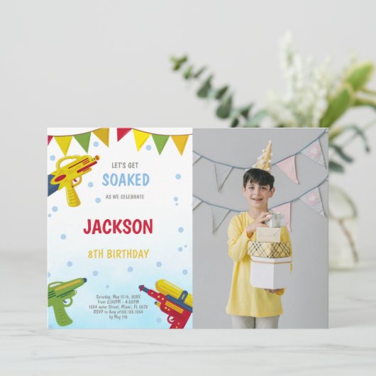 カスタマイズ可能なおもしろいパーティの招待状 子供へ 招待状 (スタンド正面)