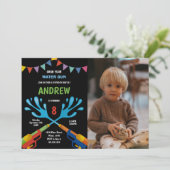 カスタマイズ可能なおもしろいパーティの招待状 子供へ 招待状 (スタンド正面)