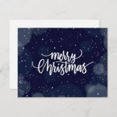 カスタマイズ可能なおもしろいブルークリスマスホリデーカード シーズンカード (正面/裏面)