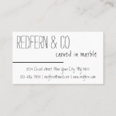 カスタマイズ可能なおもしろい彫刻女性 名刺 (裏面)