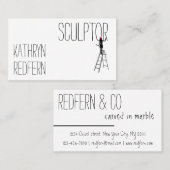 カスタマイズ可能なおもしろい彫刻女性 名刺 (正面/裏面)