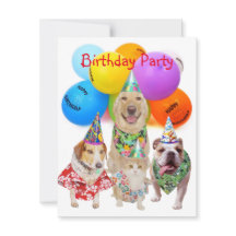 カスタマイズ可能なおもしろい犬キッズパーティの招待状