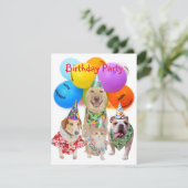 カスタマイズ可能なおもしろい犬キッズパーティの招待状 招待状 (スタンド正面)