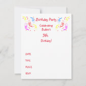 カスタマイズ可能なおもしろい犬キッズパーティの招待状 招待状 (裏面)