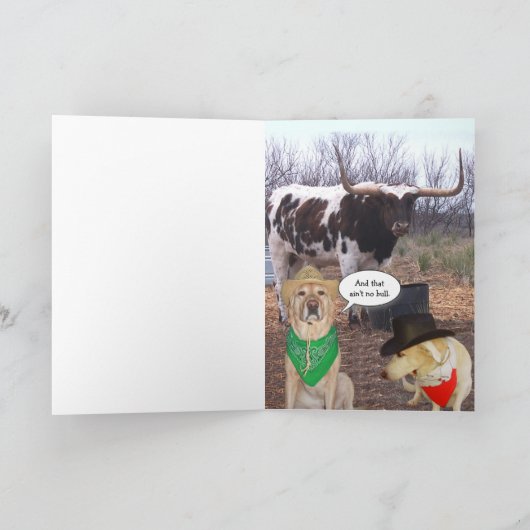 カスタマイズ可能なおもしろい犬恋しく思の提供 カード (内部)