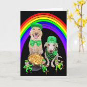 カスタマイズ可能なおもしろい犬/Lab St. Patrick Card カード (黄色い花)