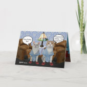 カスタマイズ可能なおもしろい猫の旦那誕生日 カード (正面)