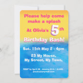 カスタマイズ可能なおもしろい誕生日の招待 招待状 (裏面)