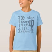 カスタマイズ可能なおもしろい10の数学によってインスパイア第10誕生日 Tシャツ (正面)
