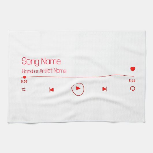 カスタマイズ可能なお気に入りの音楽 キッチンタオル (横)