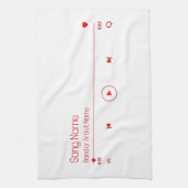 カスタマイズ可能なお気に入りの音楽 キッチンタオル (縦)