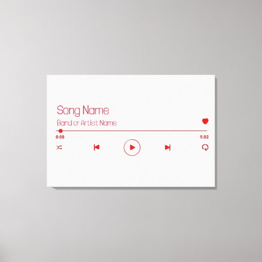 カスタマイズ可能なお気に入りの音楽 キャンバスプリント (正面)