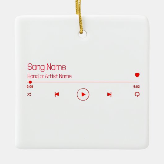 カスタマイズ可能なお気に入りの音楽 セラミックオーナメント (正面)