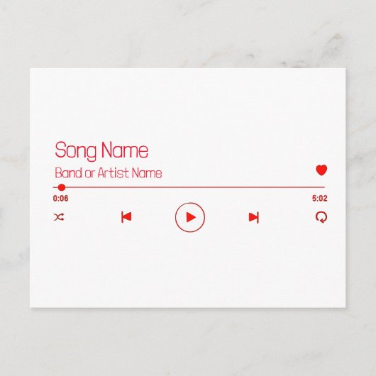 カスタマイズ可能なお気に入りの音楽 ポストカード (正面)