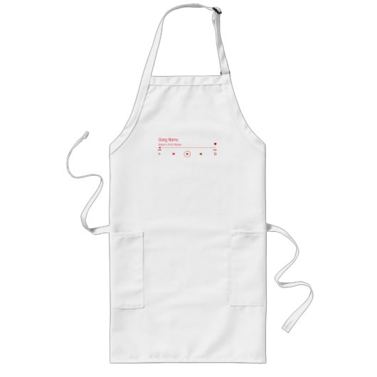 カスタマイズ可能なお気に入りの音楽 ロングエプロン (正面)