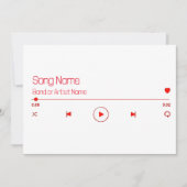 カスタマイズ可能なお気に入りの音楽 招待状 (正面)